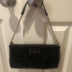 Black leather Kate Spade shoulder bag